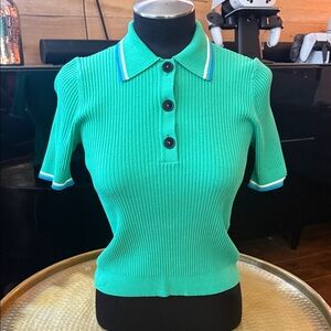 Closed Ribbed-knit  Polo Top